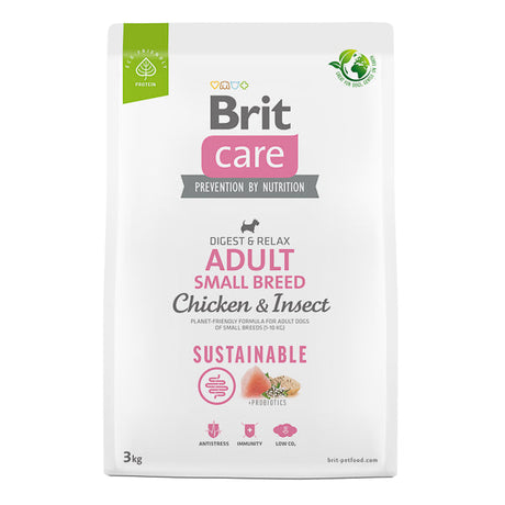 Brit Care Dog Sustainable Adult Small Breed cu Pui si Insecte