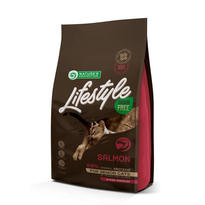 Nature's Protection Lifestyle Grain Free Senior Cat cu Somon