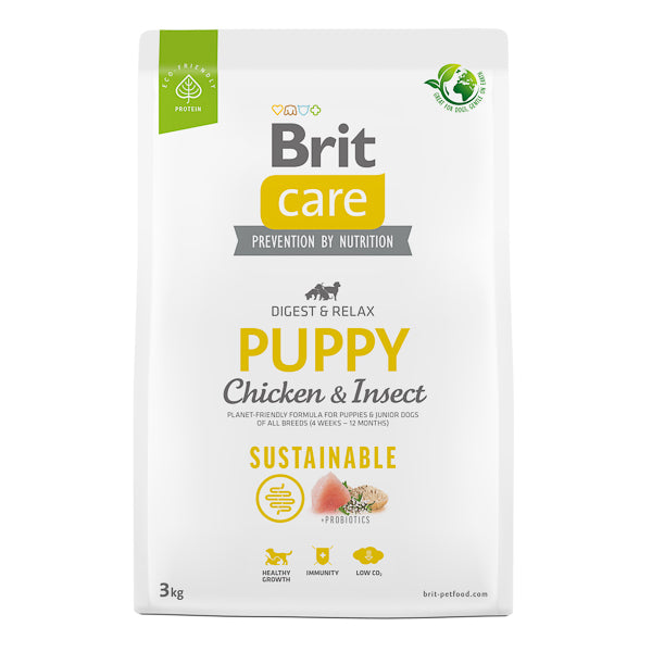 Brit Care Dog Sustainable Puppy cu Pui si Insecte