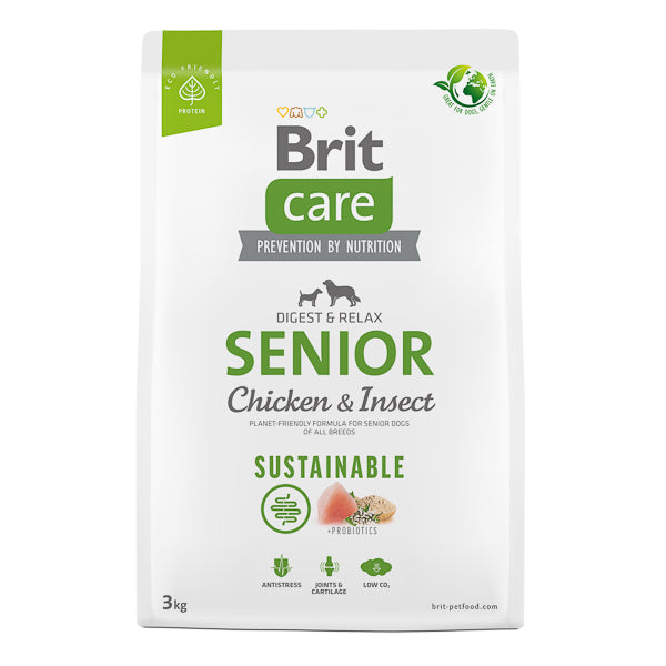 Brit Care Dog Sustainable Senior cu Pui si Insecte