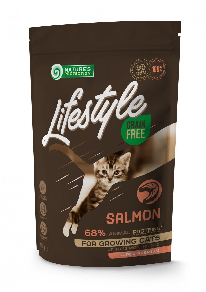 Nature's Protection Lifestyle Grain Free Kitten cu Somon