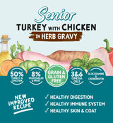 Conserva Naturo Senior cu Carne de Curcan si Pui, Amestec de Fructe si Legume in Sos cu Ierburi Aromatice 390g