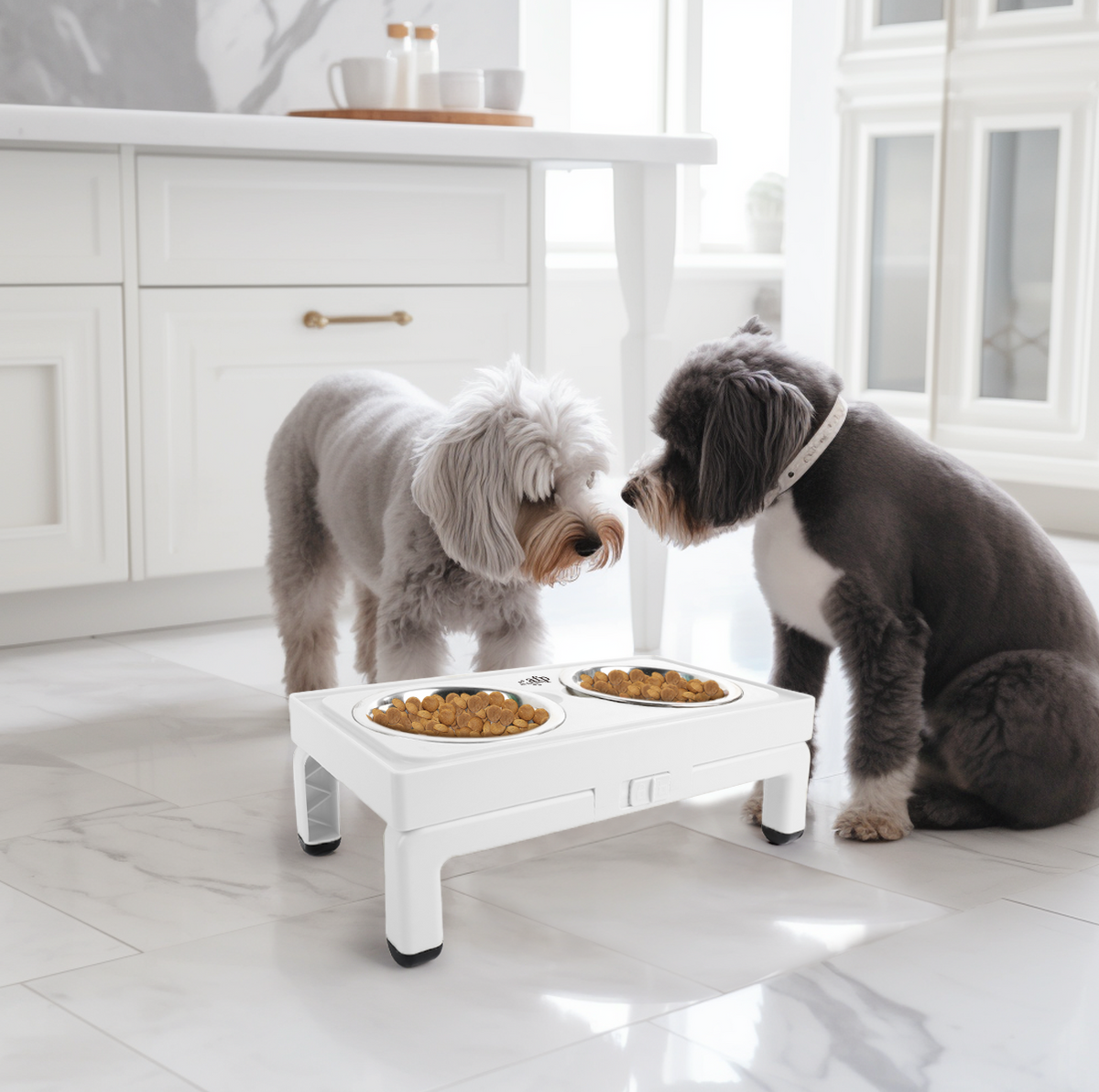 All for Paws Adjustable Double Feeder cu Doua Boluri 2x750 ML