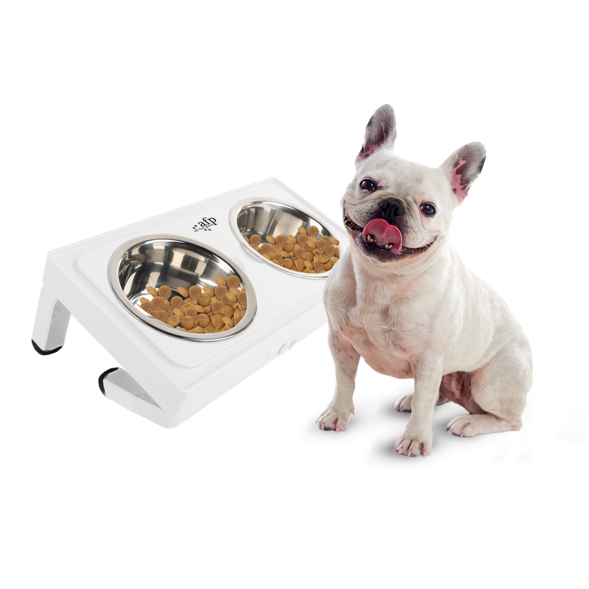 All for Paws Adjustable Double Feeder cu Doua Boluri 2x750 ML