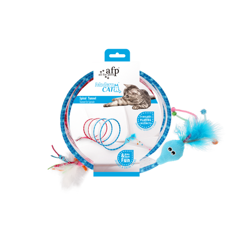 Afp All for Paws Jucarie Tunel Spiral Roz/Albastru pentru Pisici - imagine 1