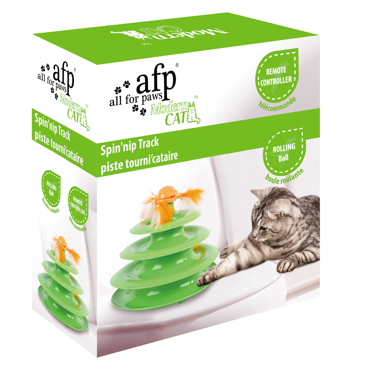 All for Paws Modern Cat Spin'nip Track Juarie Interactiva pentru Pisici