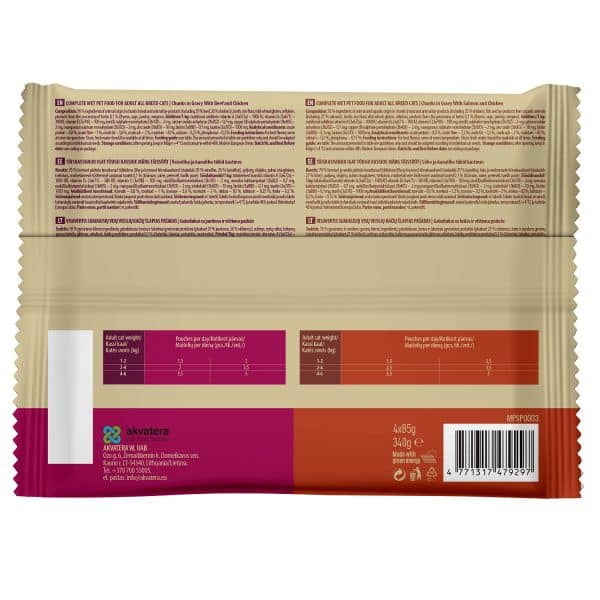 Araton Cat Hrana Umeda cu Vita/Pui si Somon Ton 4x85 Gr