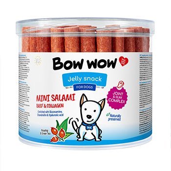 Bow Wow Recompense pentru caini mini salam cu vita si colagen 60buc/box