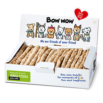 Bow Wow Recompense pentru caini natural sticks cu burta de vita, 50buc/box