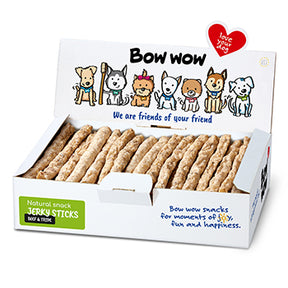 Bow Wow Bow Wow Recompense pentru caini natural sticks cu burta de vita, 50buc/box - imagine 1