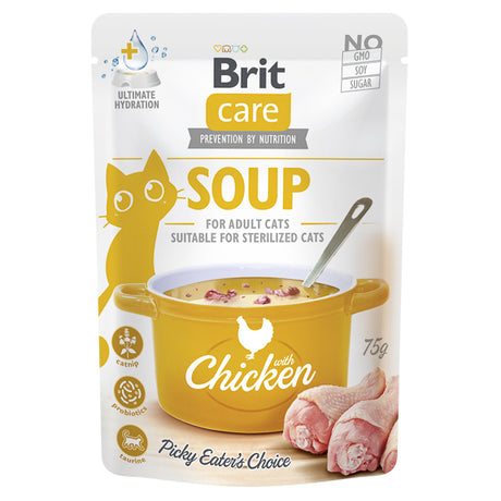 Brit Care Brit Care Adult Sterilised Cat Supa cu Pui 75 Gr