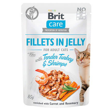 Brit Care Brit Care Cat Fileuri de Curcan si Creveti in Jeleu 85 Gr - imagine 1