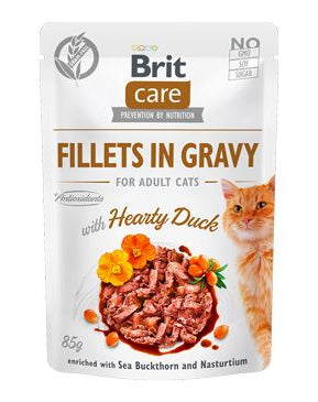 Brit Care Brit Care Cat Fillets in Gravy With Hearty Duck Plic 85 G - imagine 1