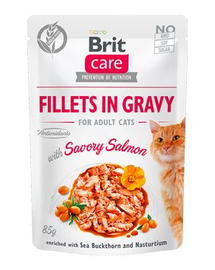 Brit Care Brit Care Cat Fillets in Gravy With Savory Salmon Plic 85 G - imagine 1