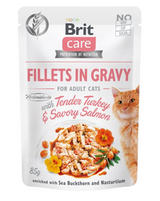 Brit Care Brit Care Cat Fillets in Gravy With Tender Turkey and Savory Salmon Plic 85 G - imagine 1