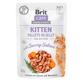 Brit Care Brit Care Cat Kitten Fileuri cu Somon Savuros in Jeleu 85 Gr - imagine 1