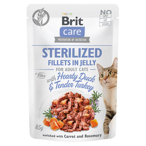 Brit Care Brit Care Cat Sterilised Fillets Hearty Duck & Tender Turkey in Jelly - imagine 1