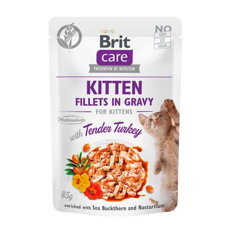 Brit Care Brit Care Cat Kitten Fillets in Gravy With Tender Turkey Plic 85 G - imagine 1