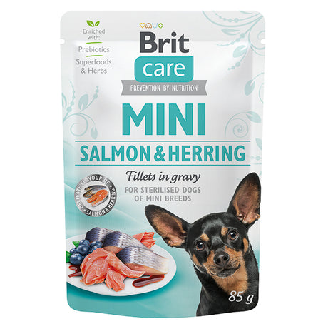 Brit Care Brit Care Dog Mini Salmon and Herring Sterilised Fillets in Gravy Plic 85 G - imagine 1