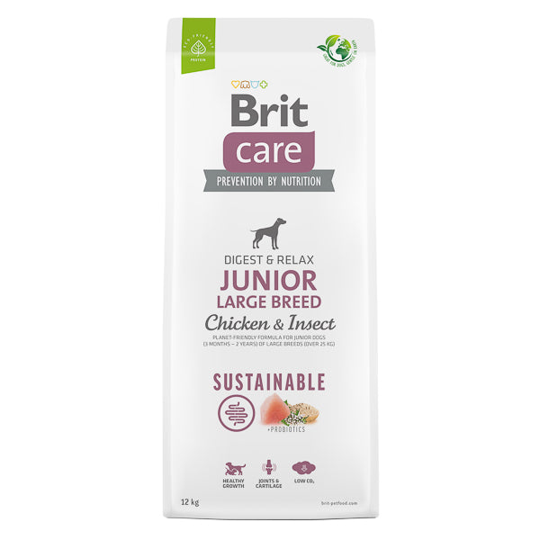 Brit Care Brit Care Dog Sustainable Junior Large Breed cu Pui si Insecte