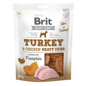 Brit Care Brit Dog Adult Jerky Snack Meaty Coins Curcan si Pui - imagine 1