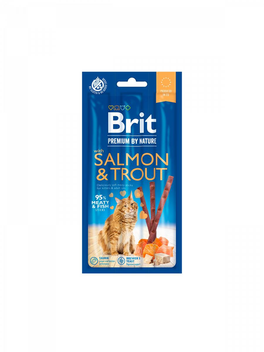 Brit Premium Brit Premium By Nature Cat Sticks With Salmon and Trout (3 sticks) - imagine 1