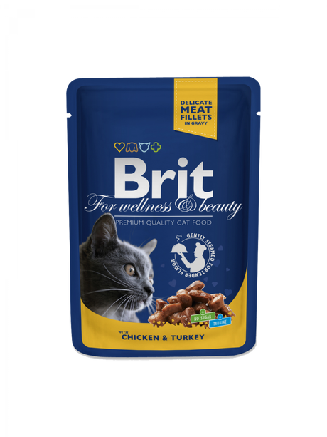 Brit Premium Brit Premium Cat Adult Pui si Curcan Plic