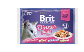 Brit Premium Brit Premium Cat Adult Dinner Plate in Jeleu Multipack (4 x 85 g)