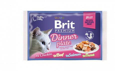 Brit Premium Brit Premium Cat Adult Dinner Plate in Jeleu Multipack (4 x 85 g)
