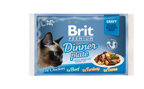 Brit Premium Brit Premium Cat Adult Dinner Plate in Sos Multipack (4 x 85 g) - imagine 1