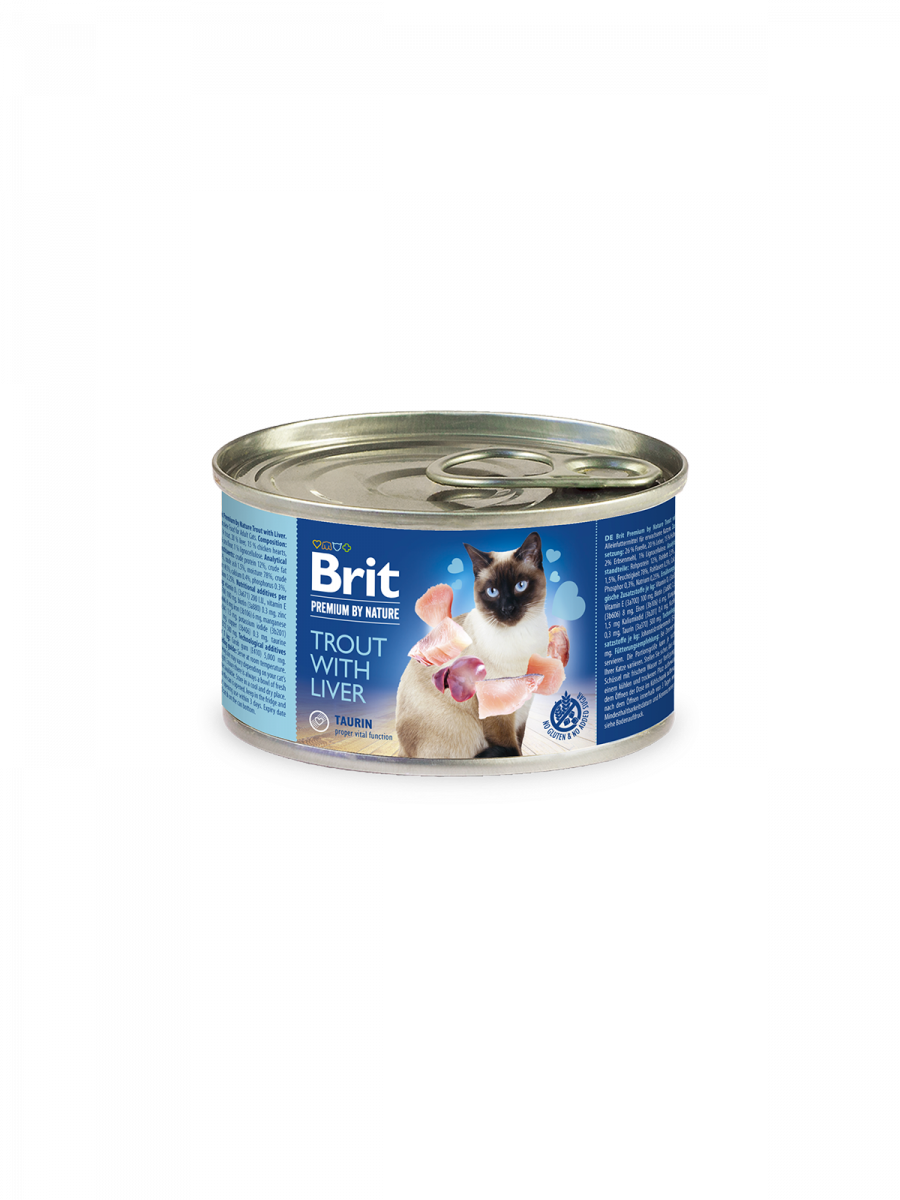 Brit Premium Brit Premium Cat Adult Pastrav cu Ficat Conserva 200 Gr - imagine 1