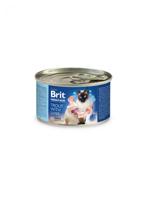 Brit Premium Brit Premium Cat Adult Pastrav cu Ficat Conserva 200 Gr - imagine 1