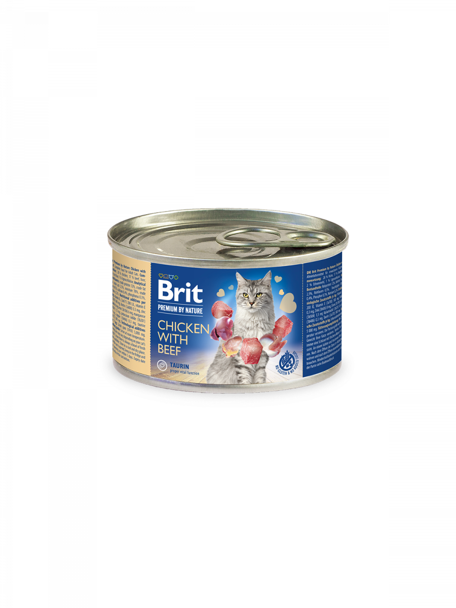 Brit Premium Brit Premium Cat Adult Pui cu Vita Conserva 200 Gr - imagine 1