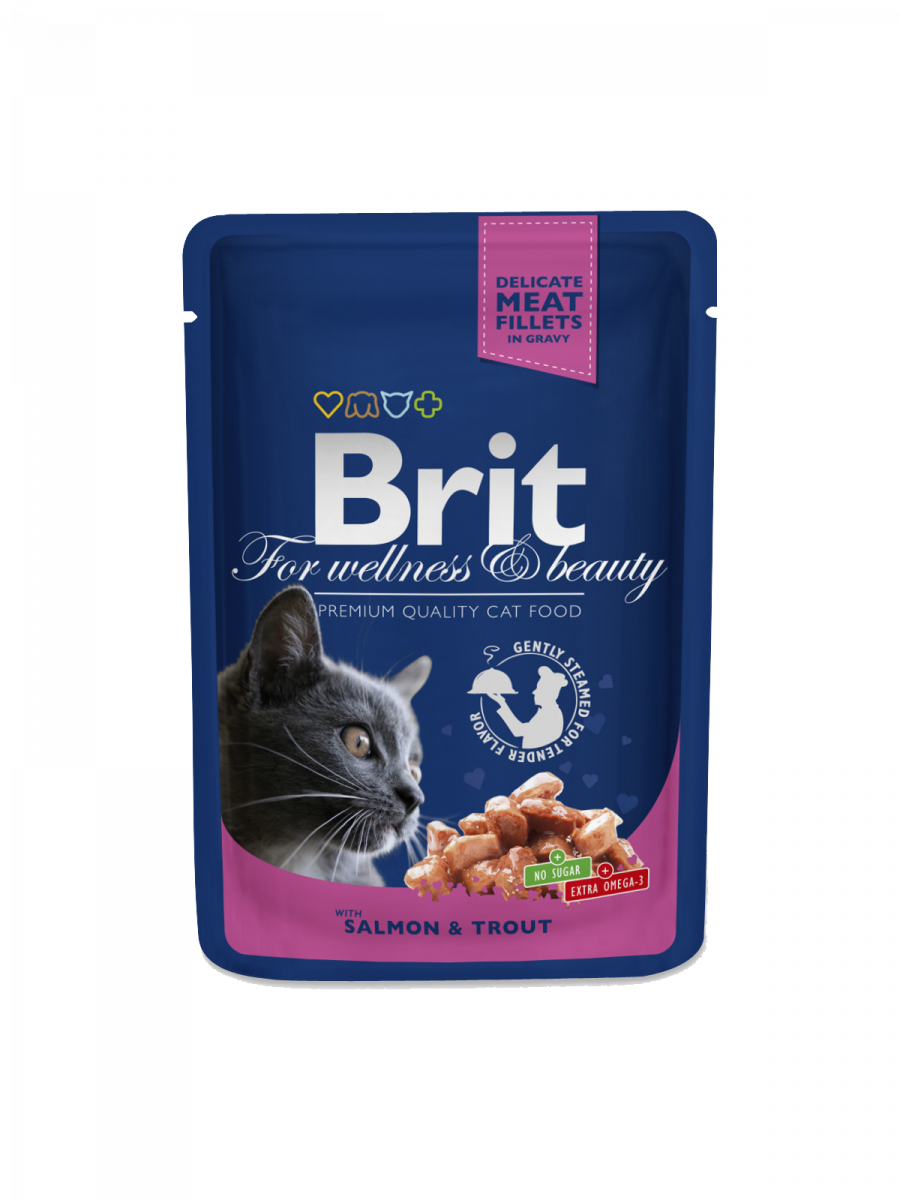 Brit Premium Brit Premium Cat Adult Somon si Pastrav Plic