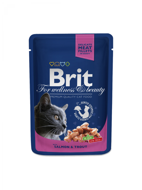 Brit Premium Brit Premium Cat Adult Somon si Pastrav Plic
