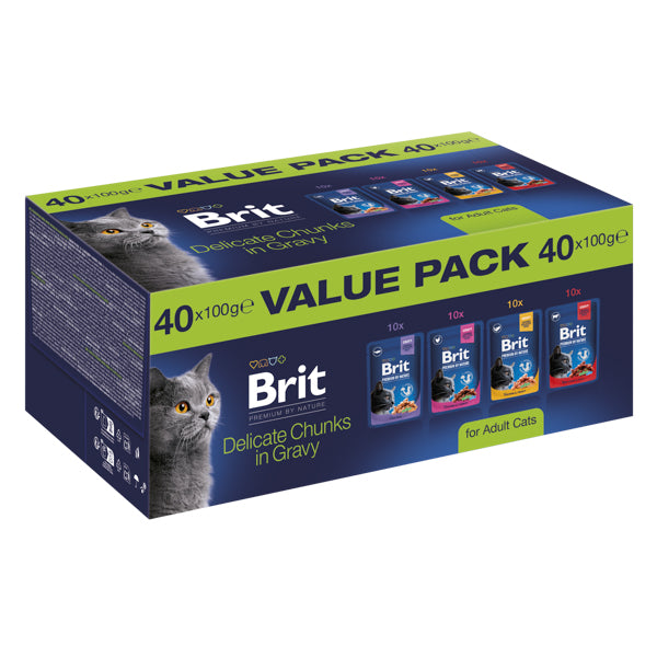 Brit Premium Multipack Hrana Umeda pentru Pisici Adulte 40 x 85 g