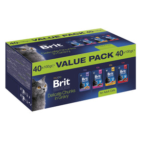 Brit Premium Multipack Hrana Umeda pentru Pisici Adulte 40 x 85 g