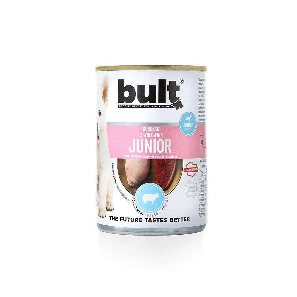 Bult Hrana Umeda cu Carne de Pui si Vita pentru Caini Juniori