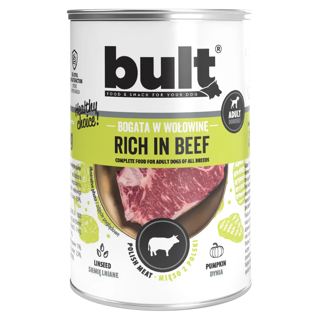 Bult Hrana Umeda cu Carne de Vita pentru Caini