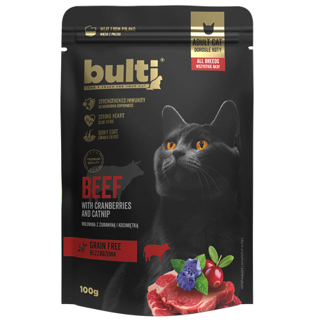 Bulti GF Superfood Pouch cu Vita, Afine si Merisoare pentru Pisici 100 Gr