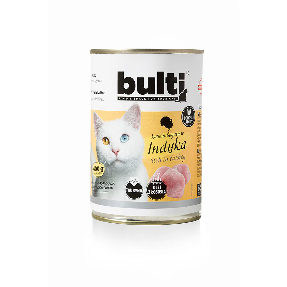 Bulti Hrana Umeda cu Pui, Vita si Curcan pentru Pisici 400 Gr