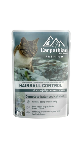 Carpathian Pet Food Carpathian Cat Adult Hairball Plic Rata in Jeleu 80 Gr