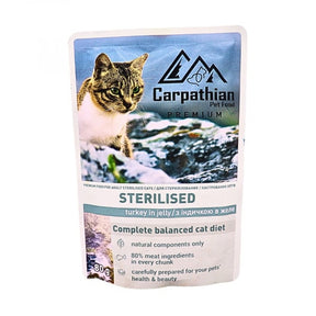 Carpathian Pet Food Carpathian Cat Adult Sterilizat Plic Curcan in Jeleu 80 Gr