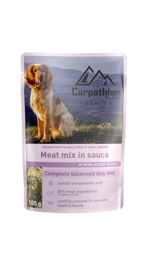 Carpathian Pet Food Carpathian Dog Adult Small Breed Mix in Sos 100 Gr