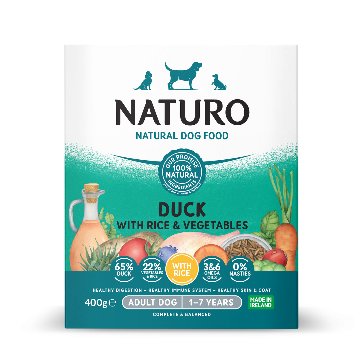 Naturo Caserola Naturo Adult cu Carne de Rata, Orez si Legume 400 gr - imagine 1