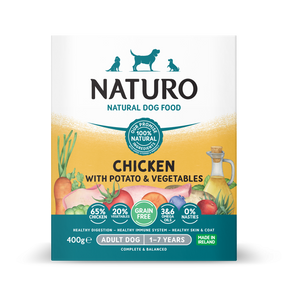 Naturo Caserola Naturo Adult Grain Free cu Carne de Pui, Cartofi si Legume 400g - imagine 1