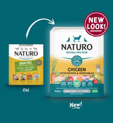 Naturo Caserola Naturo Adult Grain Free cu Carne de Pui, Cartofi si Legume 400g - imagine 2