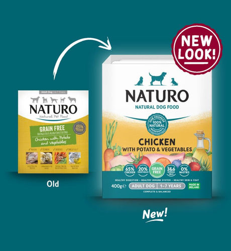 Naturo Caserola Naturo Adult Grain Free cu Carne de Pui, Cartofi si Legume 400g - imagine 2