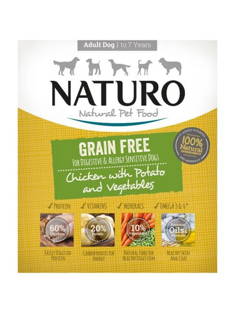 Caserola Naturo Adult Grain Free cu Carne de Pui, Cartofi si Legume 400g