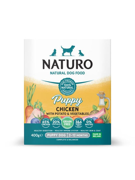 Naturo Caserola Naturo Puppy cu Carne de Pui, Orez si Legume 400g - imagine 1